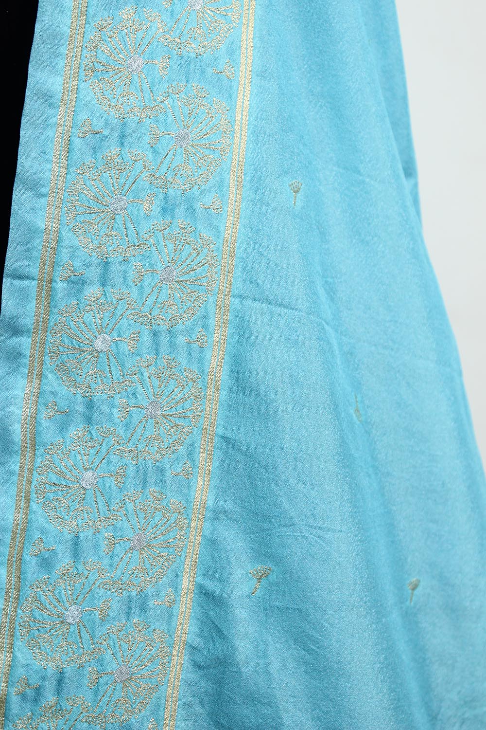 Blue Banarasi Silk Dupatta - Luxurion World
