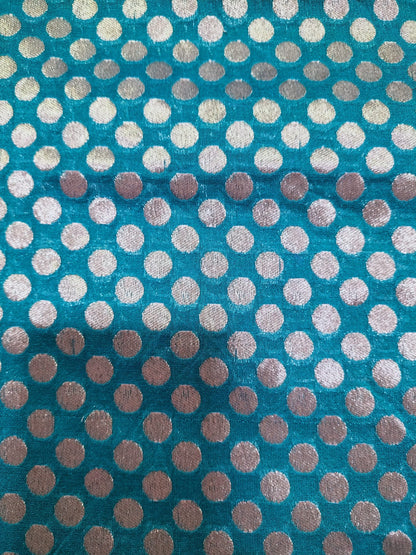 Blue Banarasi Silk Fabric ( 0.8 Mtr) - Luxurion World