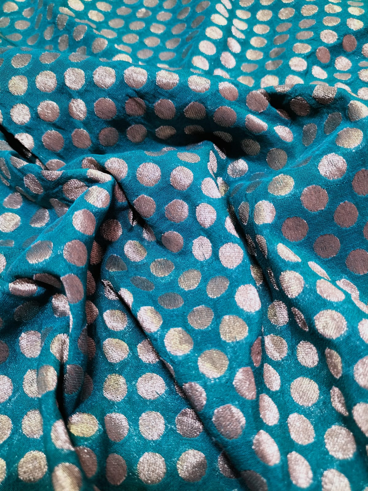 Blue Banarasi Silk Fabric ( 0.8 Mtr) - Luxurion World