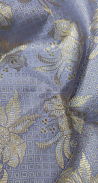 Blue Banarasi Silk Fabric ( 1 Mtr ) - Luxurion World