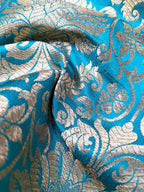 Blue Banarasi Silk Fabric ( 1 Mtr ) - Luxurion World