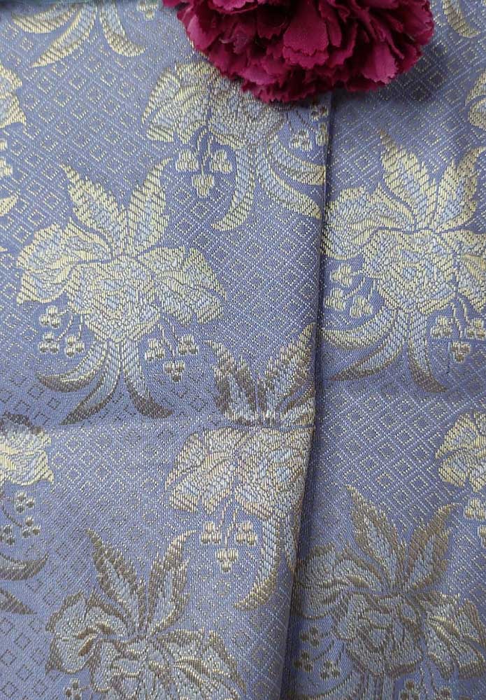 Blue Banarasi Silk Fabric ( 1 Mtr ) - Luxurion World