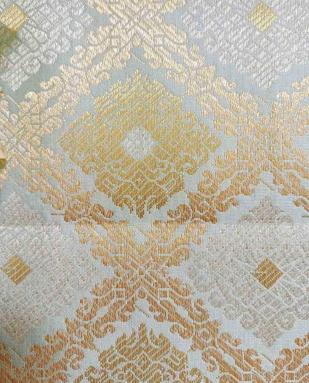 Blue Banarasi Silk Fabric ( 1 Mtr ) - Luxurionworld