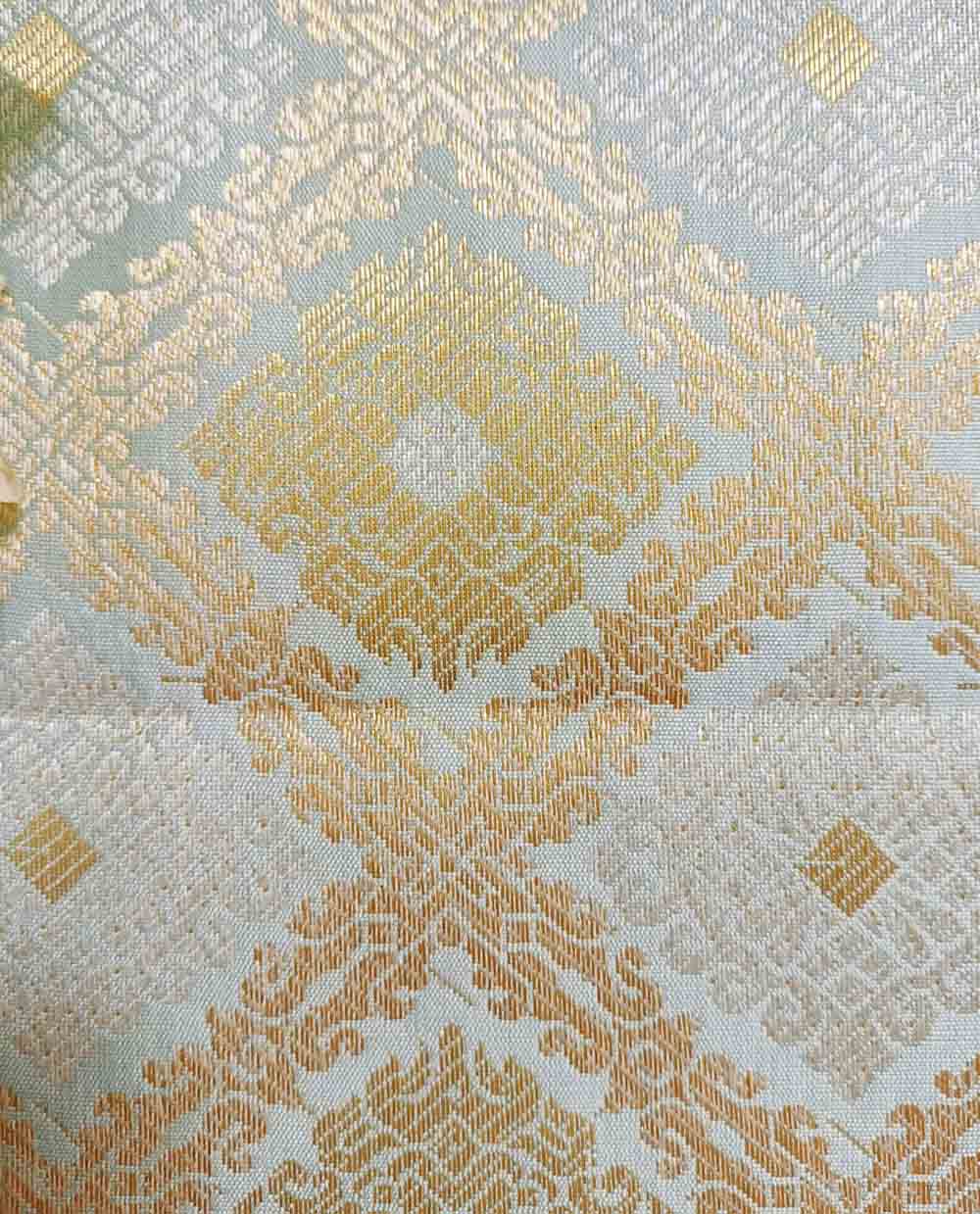Blue Banarasi Silk Fabric ( 1 Mtr ) - Luxurion World
