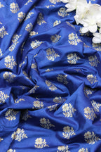 Blue Banarasi Silk Fabric ( 1 Mtr ) - Luxurion World