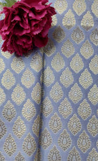 Blue Banarasi Silk Fabric ( 1 Mtr ) - Luxurion World
