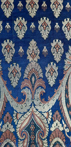 Blue Banarasi Silk Fabric ( 1 Mtr ) - Luxurion World