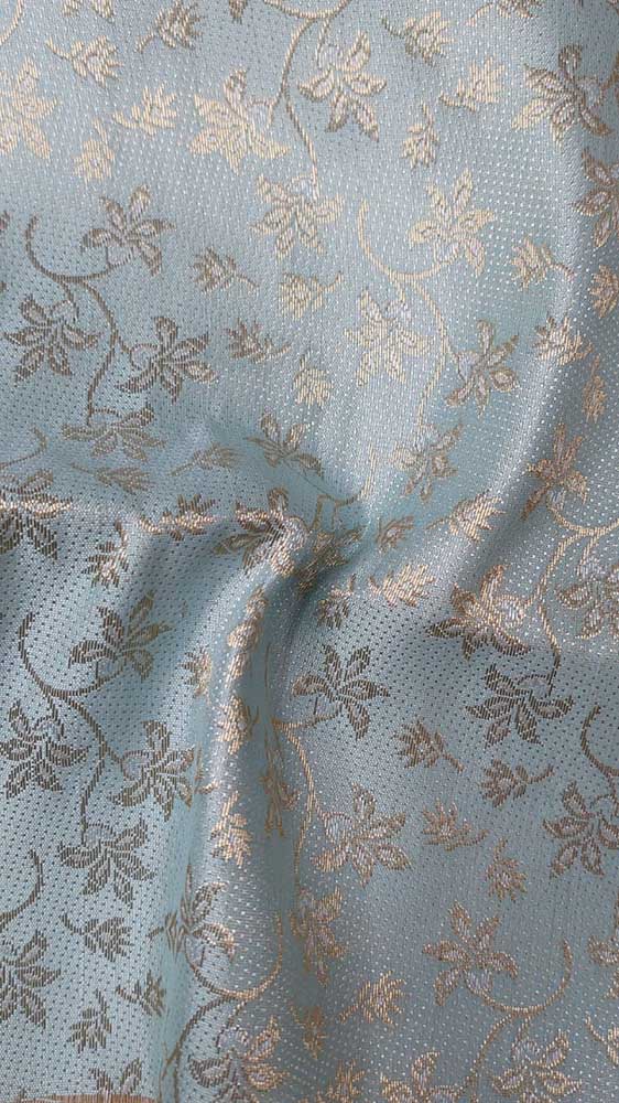 Blue Banarasi Silk Fabric ( 1 Mtr ) - Luxurion World