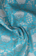 Blue Banarasi Silk Fabric ( 1 Mtr ) - Luxurion World