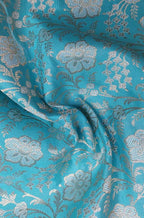 Blue Banarasi Silk Fabric ( 1 Mtr ) - Luxurion World