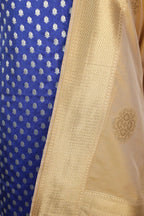 Blue Banarasi Silk Suit With Cream Banarasi Silk Dupatta - Luxurion World