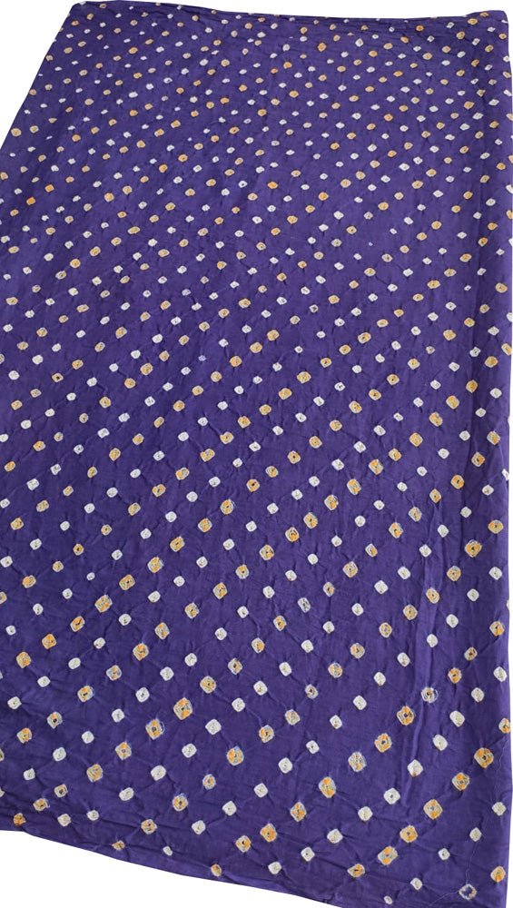 Blue Bandhani Cotton Silk Fabric (  1 Mtr ) - Luxurion World