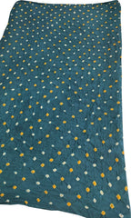 Blue Bandhani Cotton Silk Fabric (  1 Mtr ) - Luxurion World