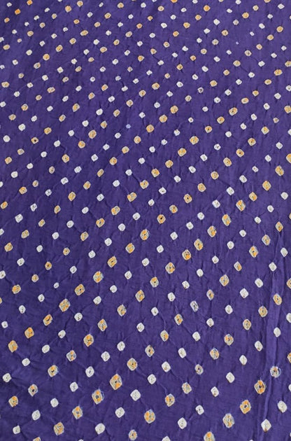 Blue Bandhani Cotton Silk Fabric (  1 Mtr )
