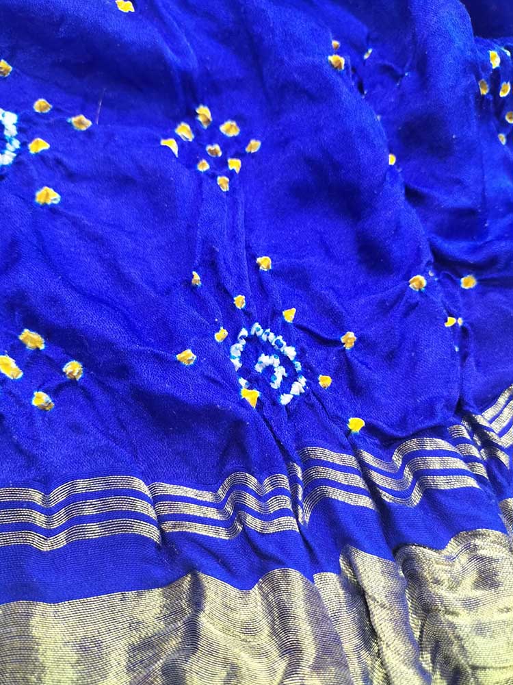 Blue Bandhani Gajji Silk Dupatta - Luxurion World