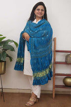 Blue Bandhani Gajji Silk Dupatta - Luxurion World