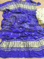 Blue Bandhani Gajji Silk Dupatta - Luxurion World
