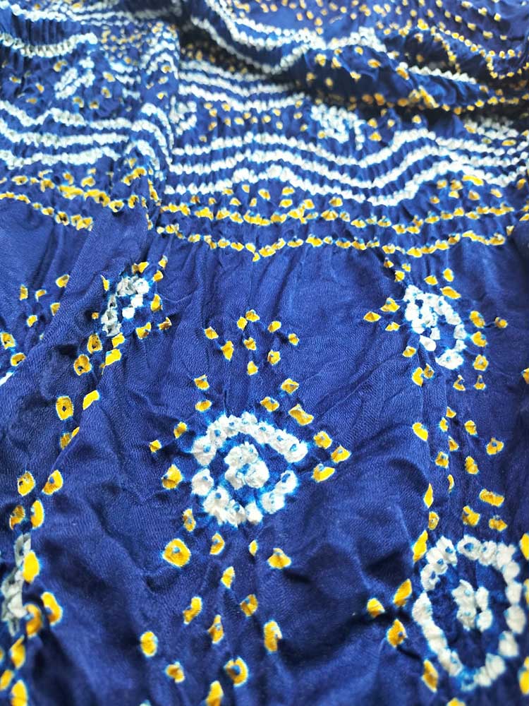 Blue Bandhani Gajji Silk Dupatta - Luxurion World