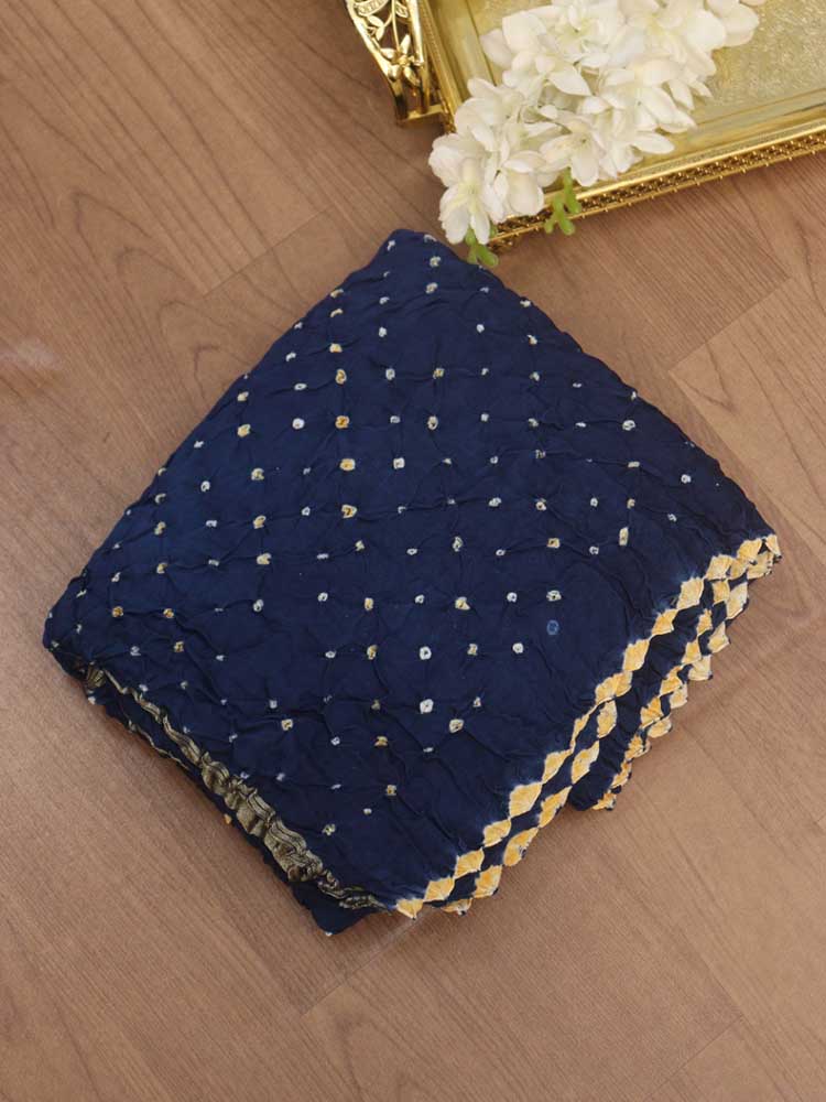 Blue Bandhani Modal Silk Dupatta - Luxurion World