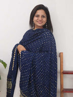 Blue Bandhani Modal Silk Dupatta - Luxurion World