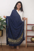 Blue Bandhani Modal Silk Dupatta - Luxurion World