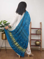Blue Bandhani Gajji Silk Dupatta - Luxurion World