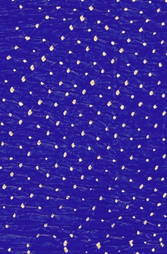 Blue Bandhani Pure Gajji Silk Fabric ( 1 Mtr ) - Luxurion World