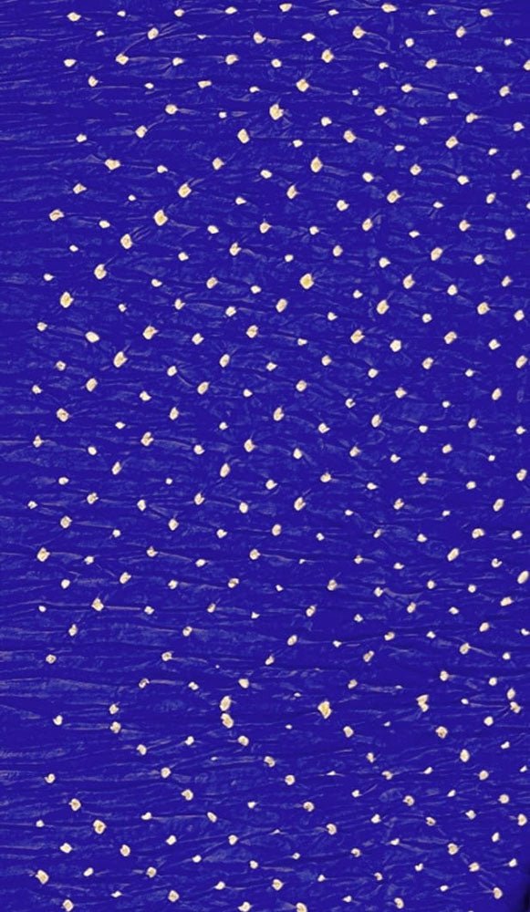 Blue Bandhani Pure Gajji Silk Fabric ( 1 Mtr ) - Luxurion World