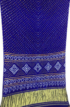 Blue Bandhani Pure Gajji Silk Saree - Luxurion World