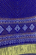 Blue Bandhani Pure Gajji Silk Saree - Luxurion World