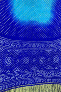 Blue Bandhani Pure Gajji Silk Saree - Luxurion World
