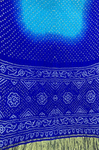 Blue Bandhani Pure Gajji Silk Saree - Luxurion World