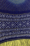Blue Bandhani Pure Gajji Silk Saree - Luxurion World