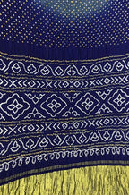 Blue Bandhani Pure Gajji Silk Saree - Luxurion World