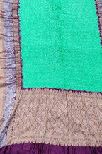 Blue Bandhani Pure Silk Kanjeevaram Border Saree - Luxurion World