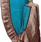 Blue Bandhani Pure Silk Kanjeevaram Border Saree - Luxurion World