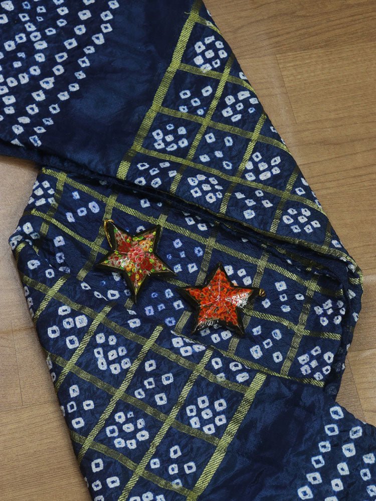 Blue Bandhani Silk Dupatta - Luxurion World