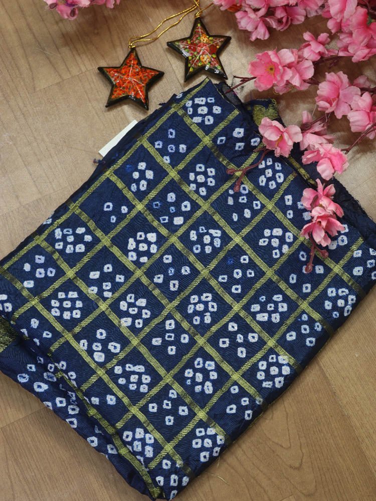 Blue Bandhani Silk Dupatta - Luxurion World