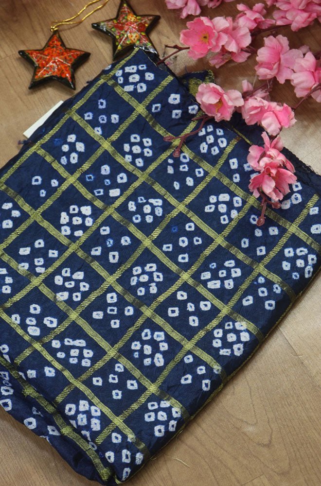 Blue Bandhani Silk Dupatta - Luxurion World