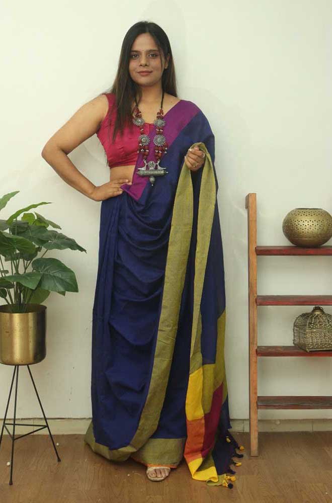Blue Bengal Cotton Saree: Elegant and Timeless - Luxurion World