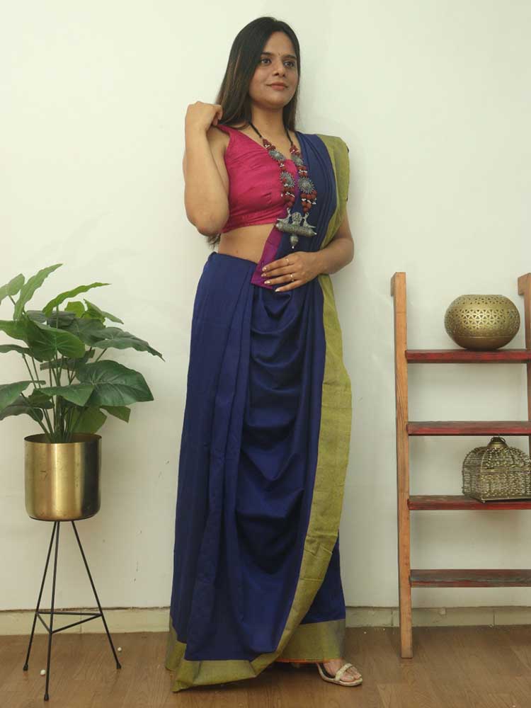 Blue Bengal Cotton Saree: Elegant and Timeless - Luxurion World