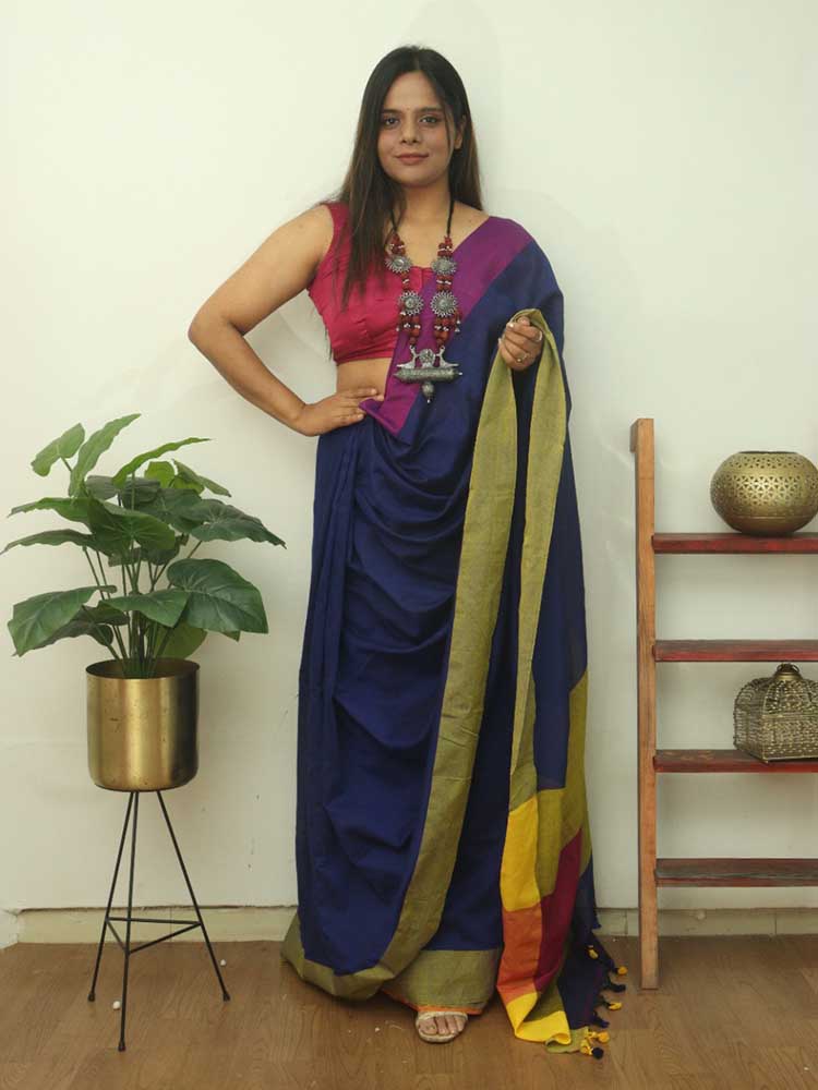 Blue Bengal Cotton Saree: Elegant and Timeless - Luxurion World