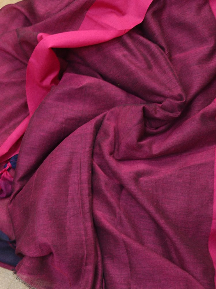 Blue Bengal Plain Cotton Saree - Luxurion World