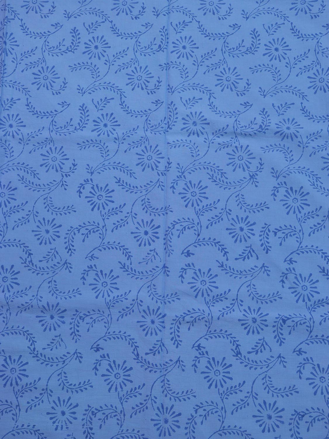Blue Block Printed Cotton Fabric ( 2.5 Mtr ) - Luxurion World