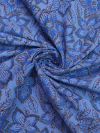 Blue Block Printed Cotton Fabric ( 2.5 Mtr ) - Luxurion World
