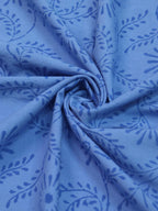 Blue Block Printed Cotton Fabric ( 2.5 Mtr ) - Luxurion World