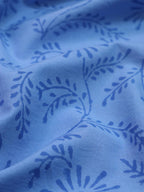 Blue Block Printed Cotton Fabric ( 2.5 Mtr ) - Luxurion World