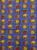 Blue Block Printed Kalamkari Cotton Fabric ( 1 Mtr ) - Luxurion World