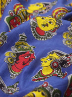 Blue Block Printed Kalamkari Cotton Fabric ( 1 Mtr ) - Luxurion World
