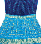 Blue Checks Bandhani Gajji Silk Gharchola Saree - Luxurion World